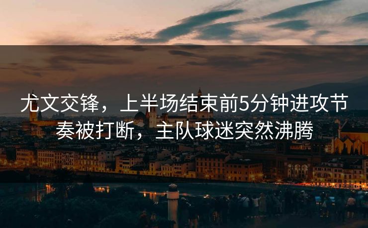 尤文交锋，上半场结束前5分钟进攻节奏被打断，主队球迷突然沸腾